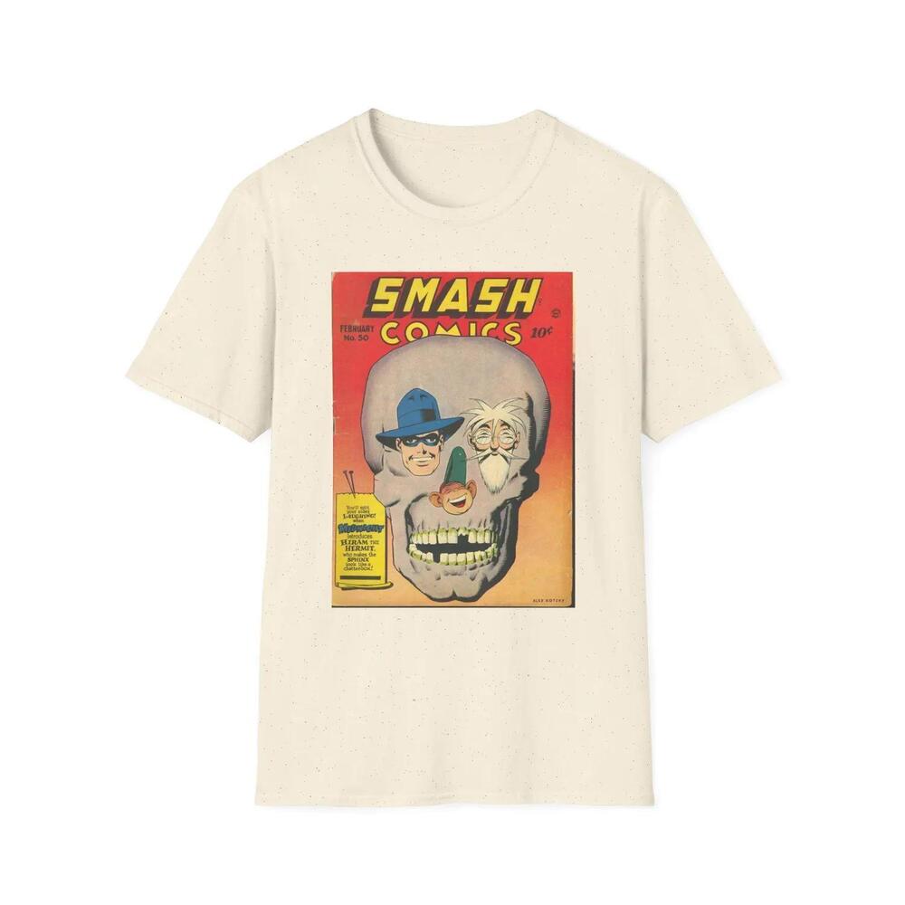 Comic Book Shirt Retro Smash Comics T-Shirt Skull Graphic Tee Comic
